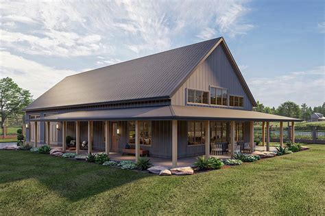 metal building house with wrap around porch|barndominium wrap around porch plans.